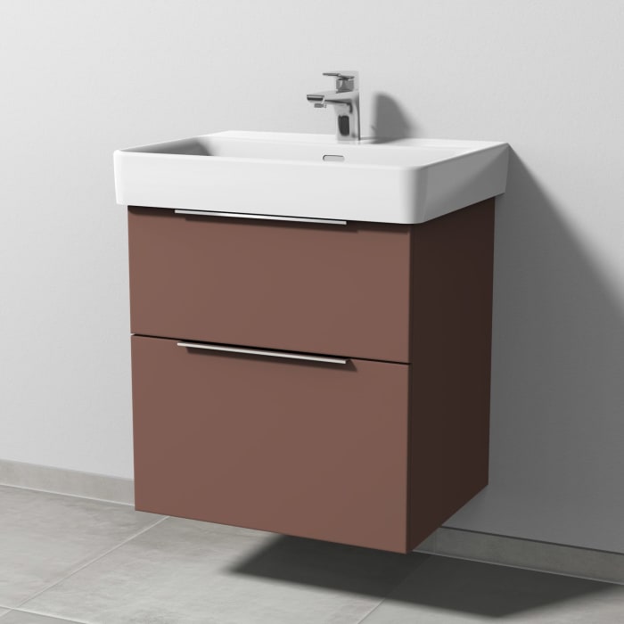 Sanipa 3way Waschtischunterbau für Keramik-Waschtisch Pro S 60 cm, 2 Auszüge mit Aufsatzgriff