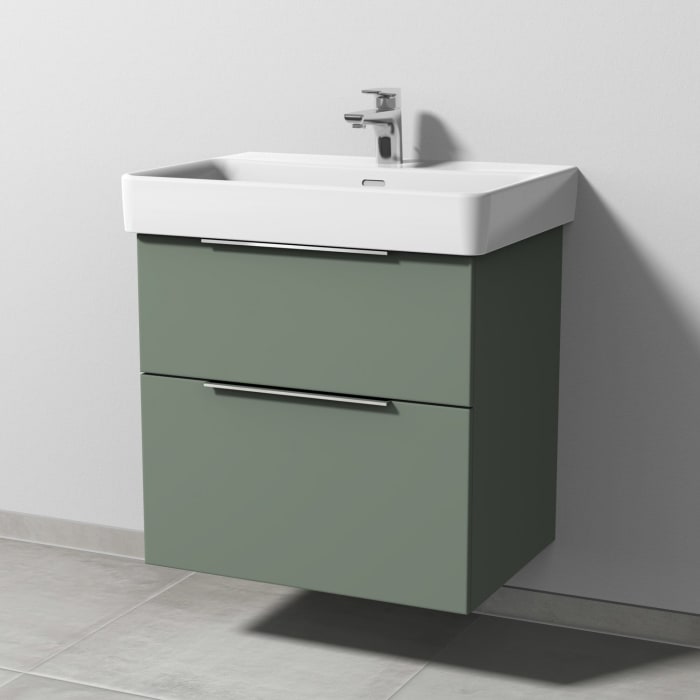 Sanipa 3way Waschtischunterbau für Keramik-Waschtisch Pro S 65 cm, 2 Auszüge mit Aufsatzgriff