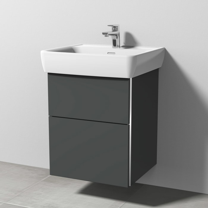 Sanipa 3way Waschtischunterbau für Keramik-Waschtisch Pro A 55 cm, 2 Auszüge mit Griffleisten