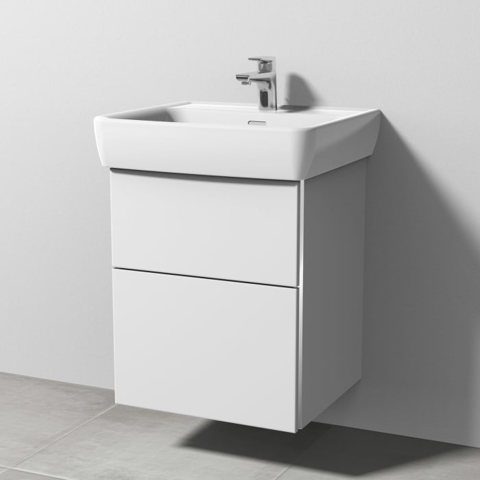Sanipa 3way Waschtischunterbau für Keramik-Waschtisch Pro A 55 cm, 2 Auszüge mit Griffleisten