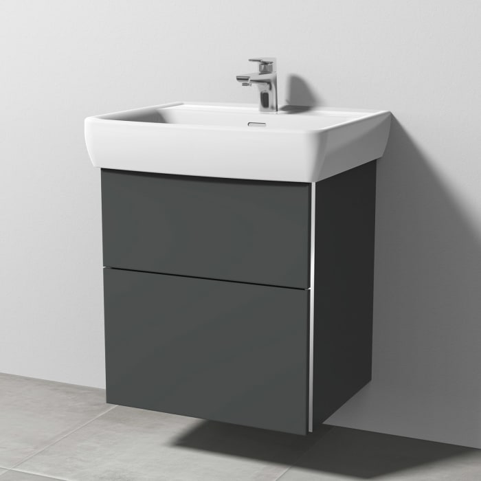 Sanipa 3way Waschtischunterbau für Keramik-Waschtisch Pro A 60 cm, 2 Auszüge mit Griffleisten