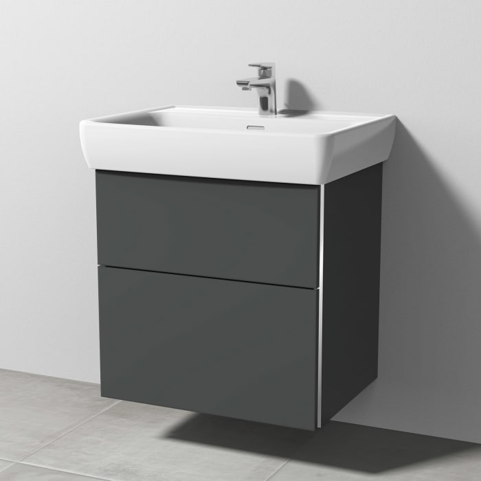 Sanipa 3way Waschtischunterbau für Keramik-Waschtisch Pro A 65 cm, 2 Auszüge mit Griffleisten