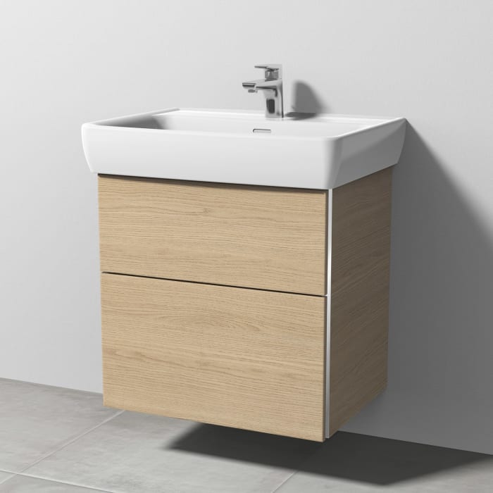 Sanipa 3way Waschtischunterbau für Keramik-Waschtisch Pro A 65 cm, 2 Auszüge mit Griffleisten