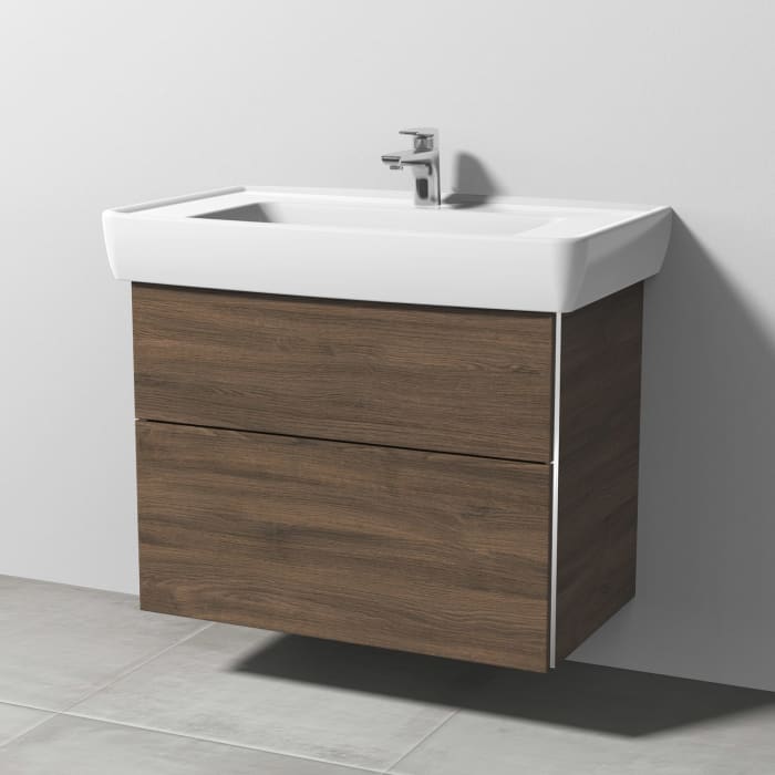 Sanipa 3way Waschtischunterbau für Keramik-Waschtisch Pro A 85 cm, 2 Auszüge mit Griffleisten