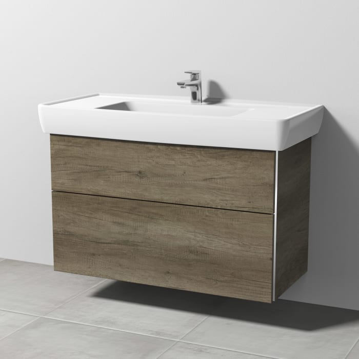 Sanipa 3way Waschtischunterbau für Keramik-Waschtisch Pro A 105 cm, 2 Auszüge mit Griffleisten