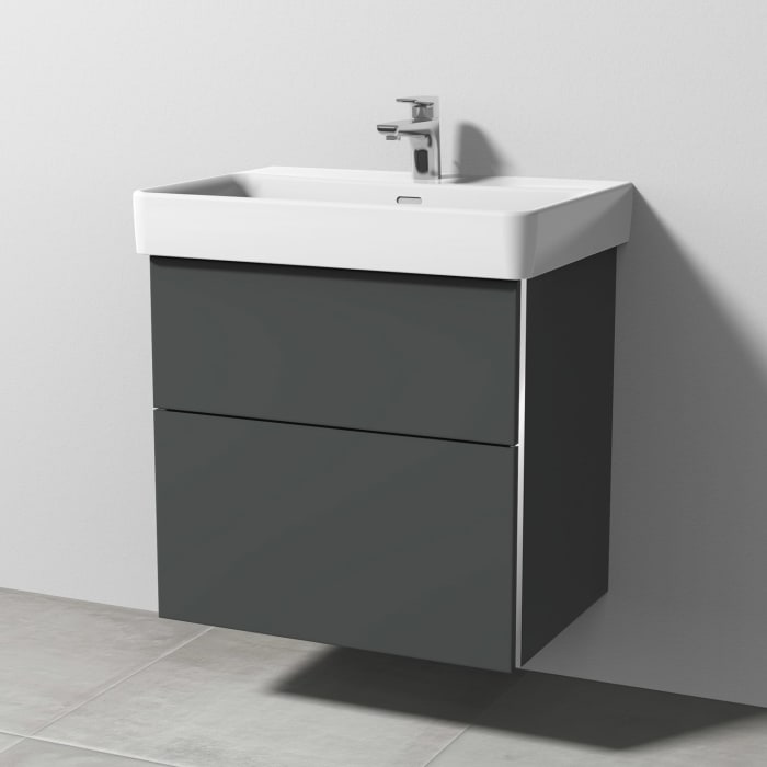 Sanipa 3way Waschtischunterbau für Keramik-Waschtisch Pro S 65 cm, 2 Auszüge mit Griffleisten
