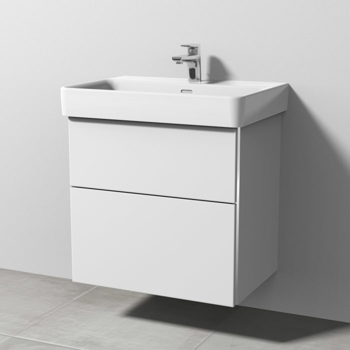 Sanipa 3way Waschtischunterbau für Keramik-Waschtisch Pro S 65 cm, 2 Auszüge mit Griffleisten
