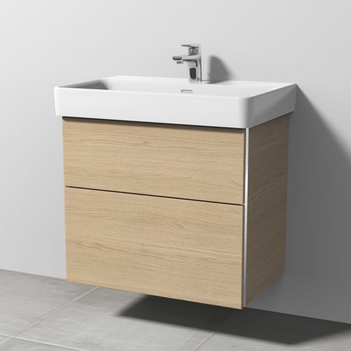 Sanipa 3way Waschtischunterbau für Keramik-Waschtisch Pro S 70 cm, 2 Auszüge mit Griffleisten