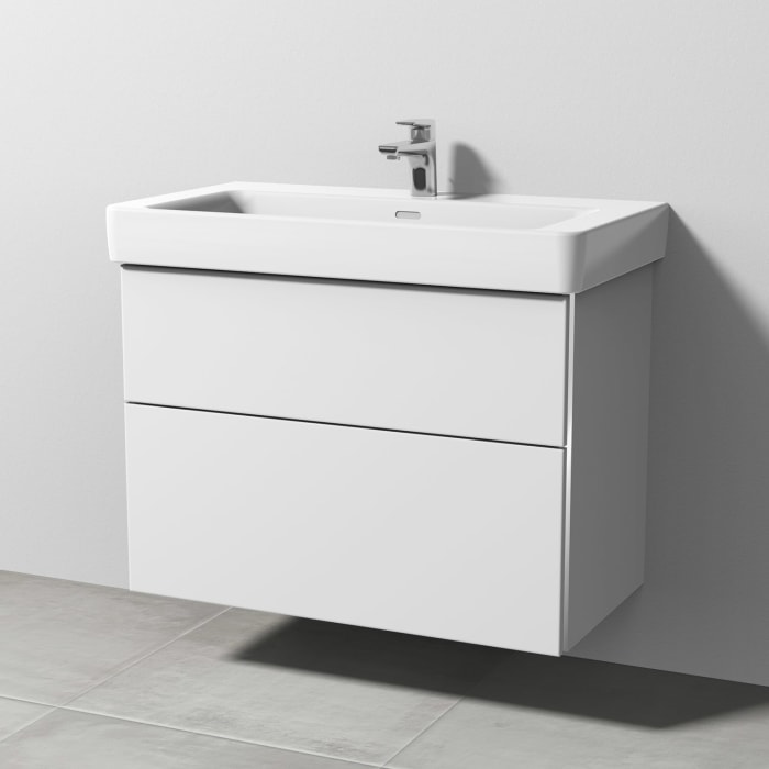 Sanipa 3way Waschtischunterbau für Keramik-Waschtisch Pro S 85 cm, 2 Auszüge mit Griffleisten