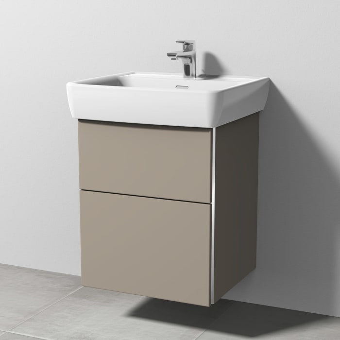 Sanipa 3way Waschtischunterbau für Keramik-Waschtisch Pro A 55 cm, 2 Auszüge mit Griffleisten