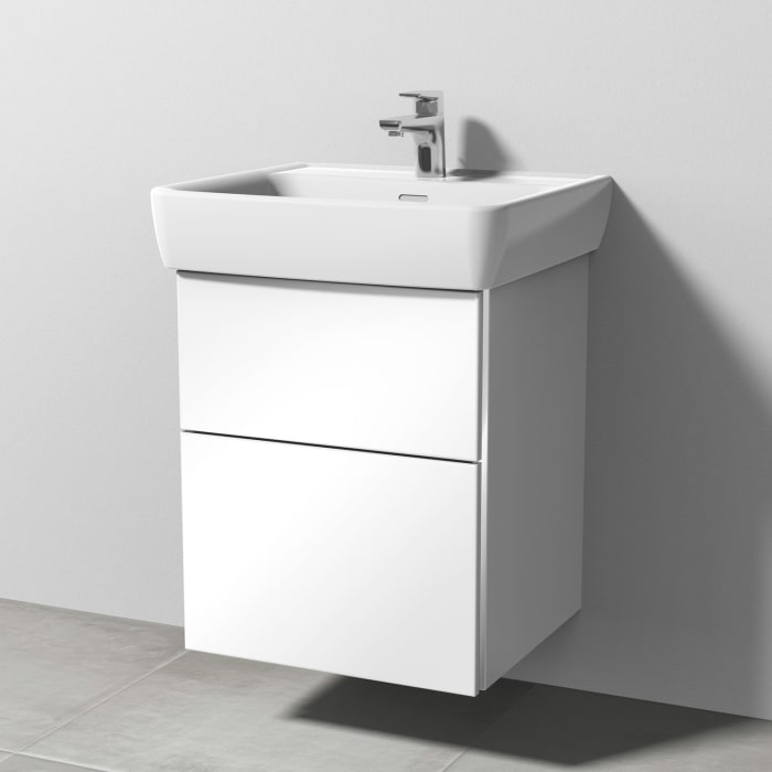 Sanipa 3way Waschtischunterbau für Keramik-Waschtisch Pro A 55 cm, 2 Auszüge mit Griffleisten