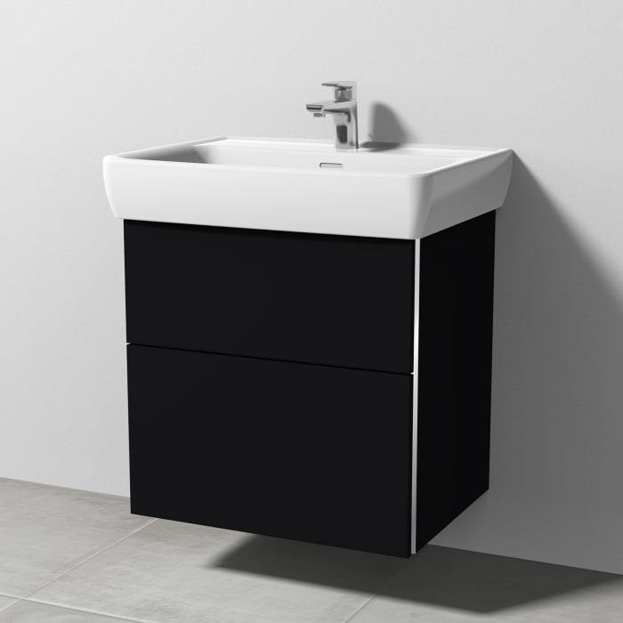 Sanipa 3way Waschtischunterbau für Keramik-Waschtisch Pro A 65 cm, 2 Auszüge mit Griffleisten