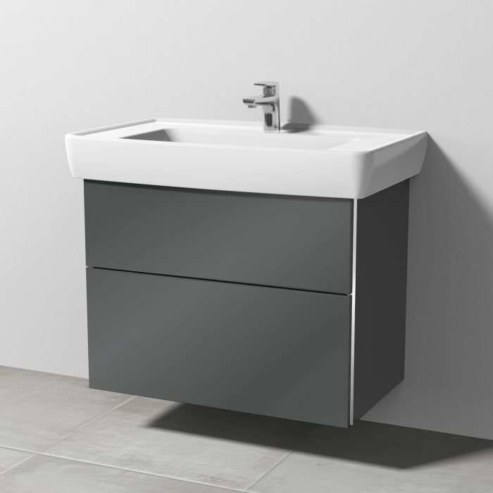 Sanipa 3way Waschtischunterbau für Keramik-Waschtisch Pro A 85 cm, 2 Auszüge mit Griffleisten