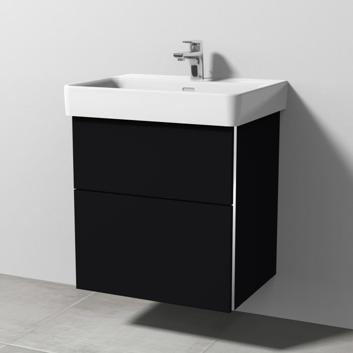 Sanipa 3way Waschtischunterbau für Keramik-Waschtisch Pro S 60 cm, 2 Auszüge mit Griffleisten