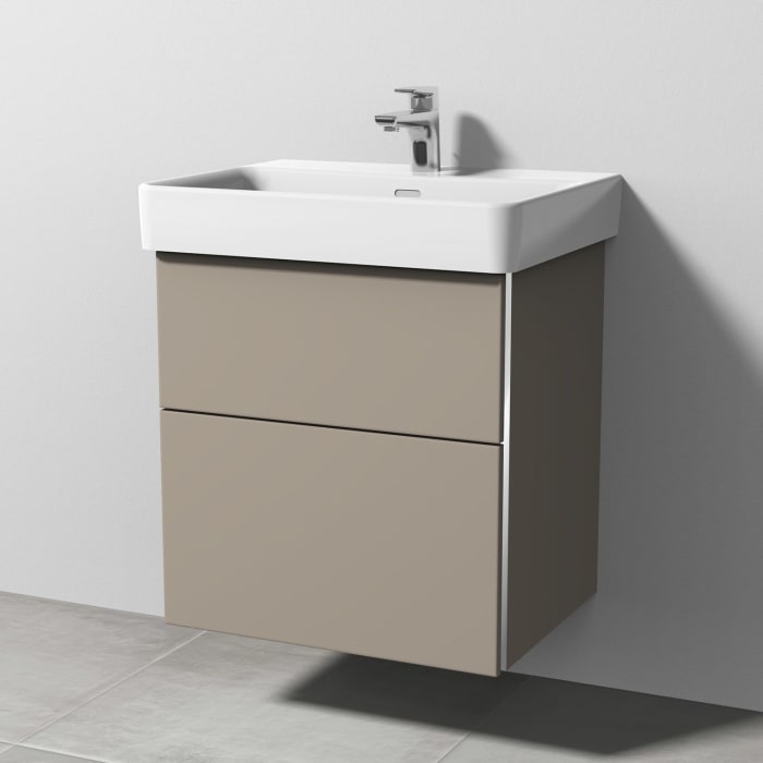 Sanipa 3way Waschtischunterbau für Keramik-Waschtisch Pro S 60 cm, 2 Auszüge mit Griffleisten