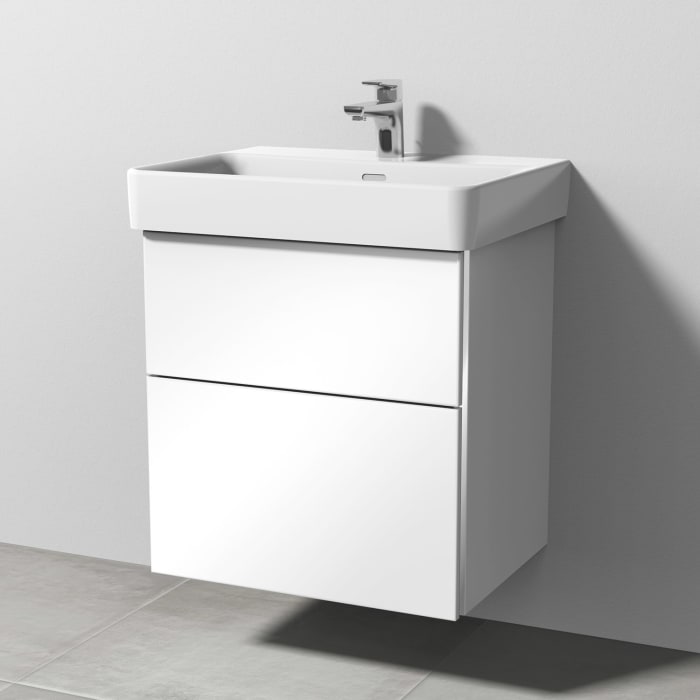 Sanipa 3way Waschtischunterbau für Keramik-Waschtisch Pro S 60 cm, 2 Auszüge mit Griffleisten