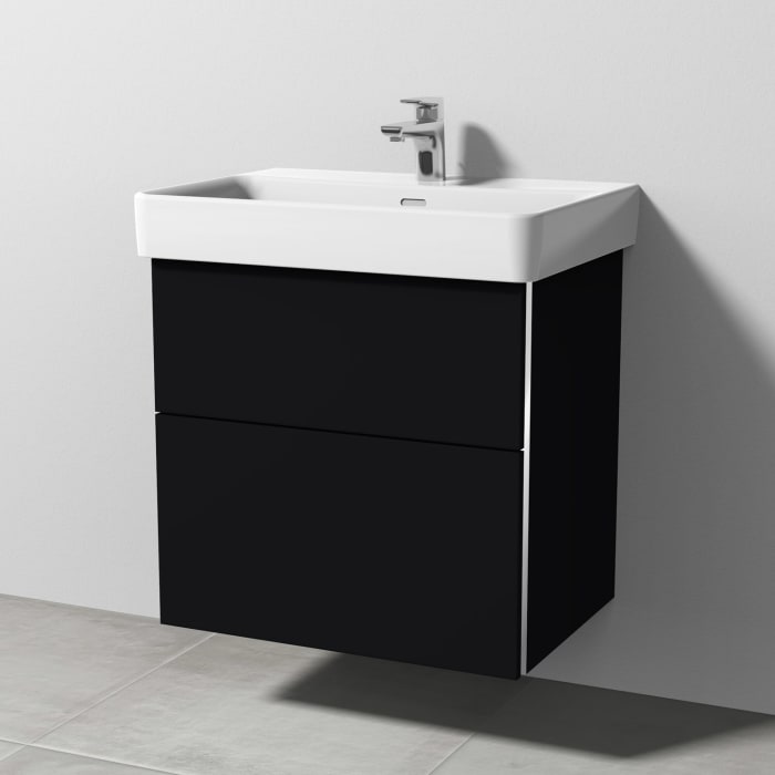 Sanipa 3way Waschtischunterbau für Keramik-Waschtisch Pro S 65 cm, 2 Auszüge mit Griffleisten