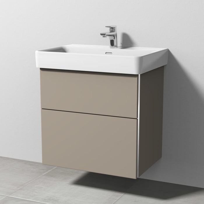 Sanipa 3way Waschtischunterbau für Keramik-Waschtisch Pro S 65 cm, 2 Auszüge mit Griffleisten