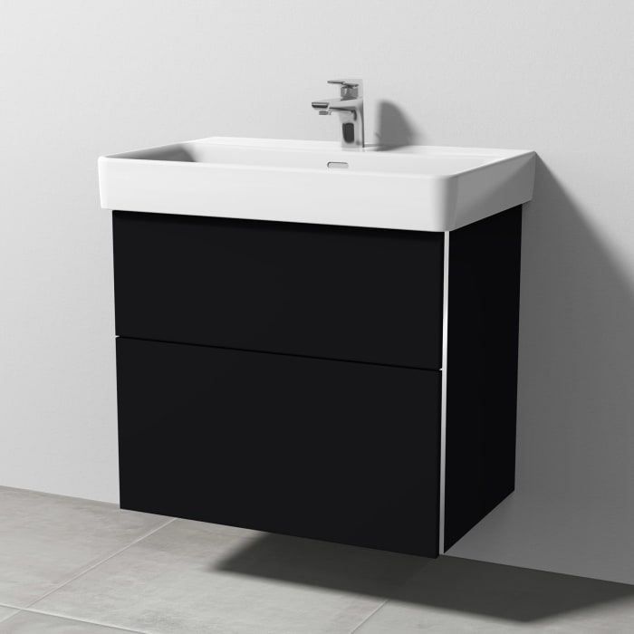 Sanipa 3way Waschtischunterbau für Keramik-Waschtisch Pro S 70 cm, 2 Auszüge mit Griffleisten