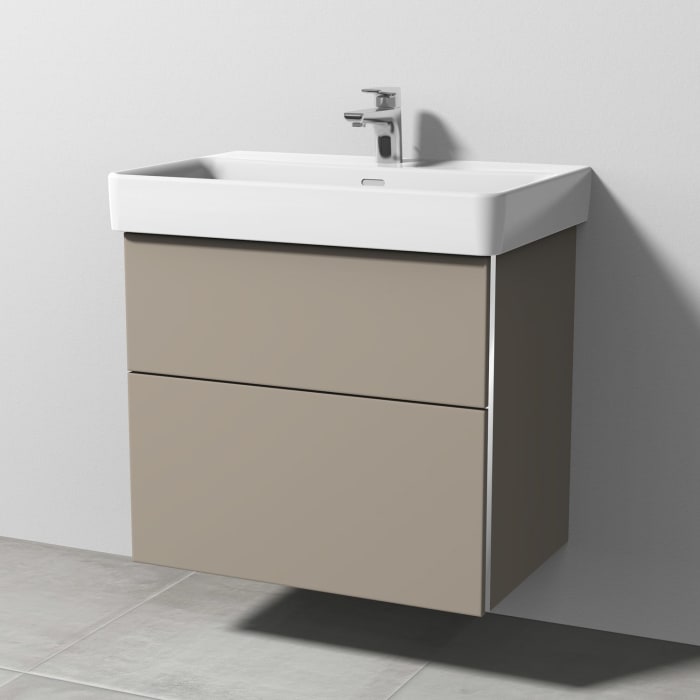 Sanipa 3way Waschtischunterbau für Keramik-Waschtisch Pro S 70 cm, 2 Auszüge mit Griffleisten