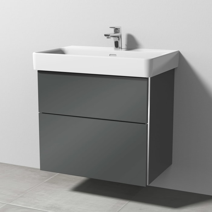 Sanipa 3way Waschtischunterbau für Keramik-Waschtisch Pro S 70 cm, 2 Auszüge mit Griffleisten