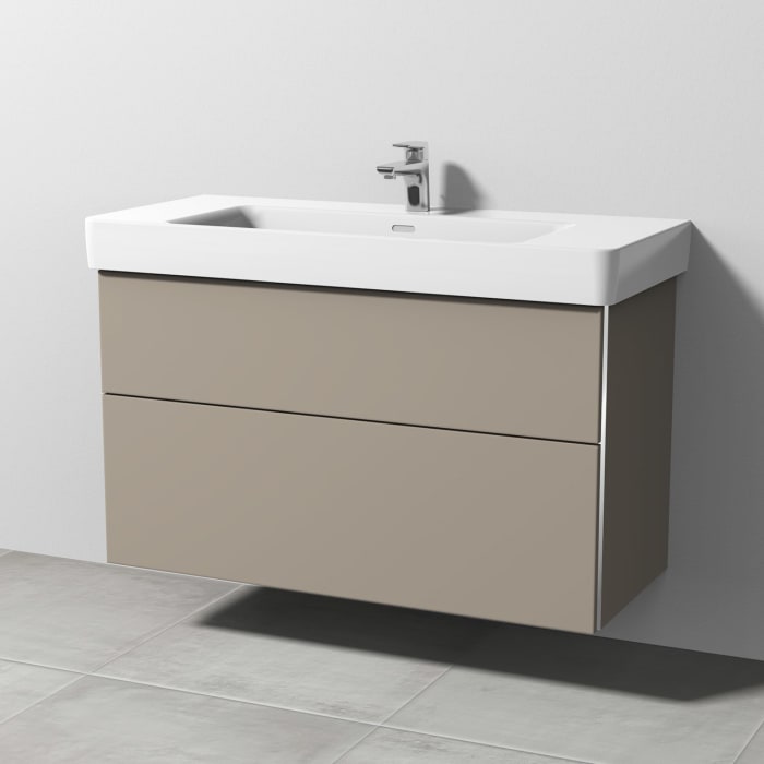Sanipa 3way Waschtischunterbau für Keramik-Waschtisch Pro S 105 cm, 2 Auszüge mit Griffleisten