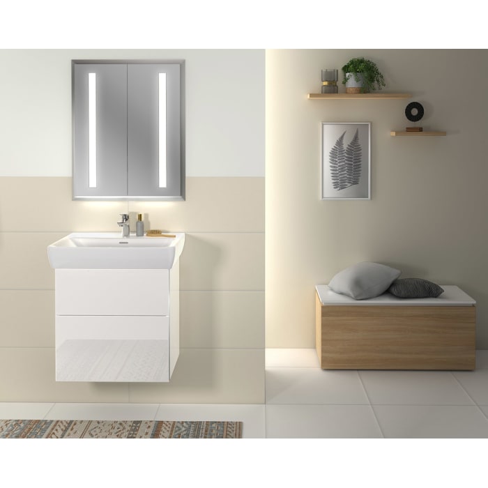 Sanipa 3way Waschtischunterbau für Keramik-Waschtisch Pro A 65 cm, 2 Auszüge mit Griffleisten