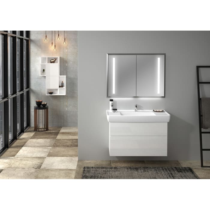 Sanipa 3way Waschtischunterbau für Keramik-Waschtisch Pro A 105 cm, 2 Auszüge mit Griffleisten