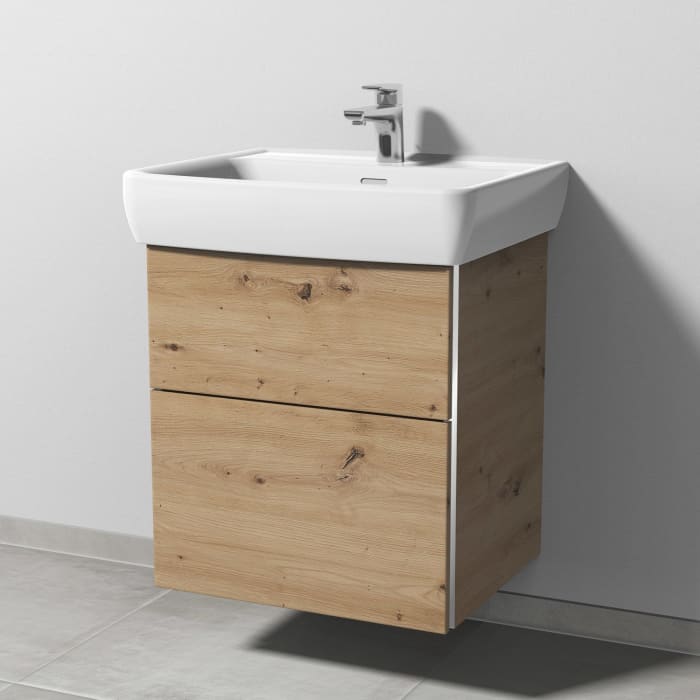 Sanipa 3way Waschtischunterbau für Keramik-Waschtisch Pro A 60 cm, 2 Auszüge mit Griffleisten