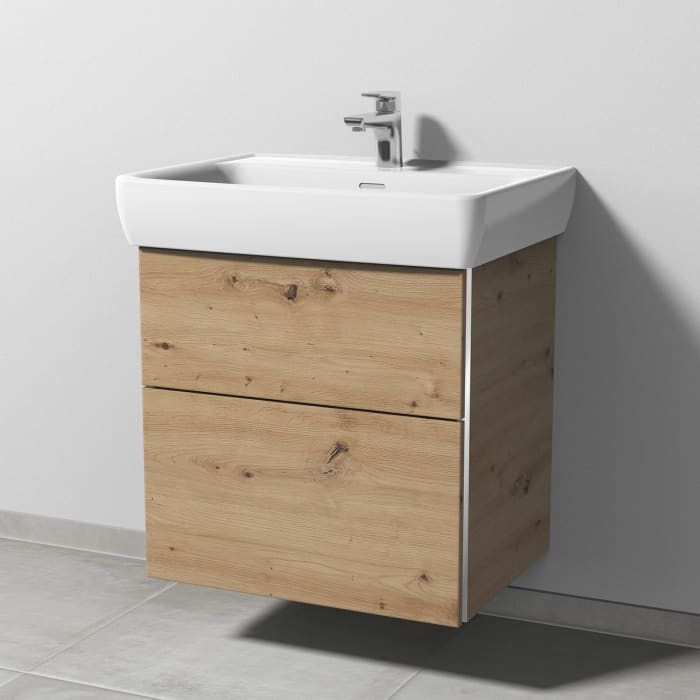 Sanipa 3way Waschtischunterbau für Keramik-Waschtisch Pro A 65 cm, 2 Auszüge mit Griffleisten