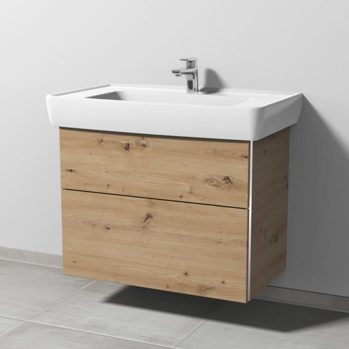 Sanipa 3way Waschtischunterbau für Keramik-Waschtisch Pro A 85 cm, 2 Auszüge mit Griffleisten