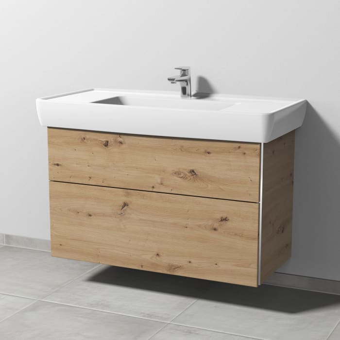 Sanipa 3way Waschtischunterbau für Keramik-Waschtisch Pro A 105 cm, 2 Auszüge mit Griffleisten
