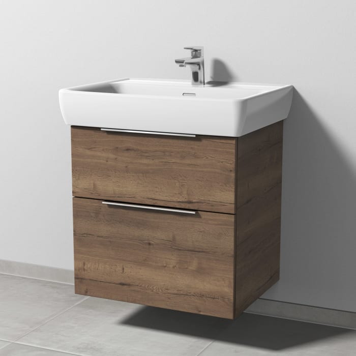 Sanipa 3way Waschtischunterbau für Keramik-Waschtisch Pro A 65 cm, 2 Auszüge mit Aufsatzgriff