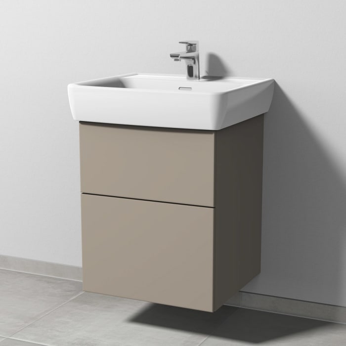 Sanipa 3way Waschtischunterbau für Keramik-Waschtisch Pro A 55 cm, 2 Auszüge mit Push to open