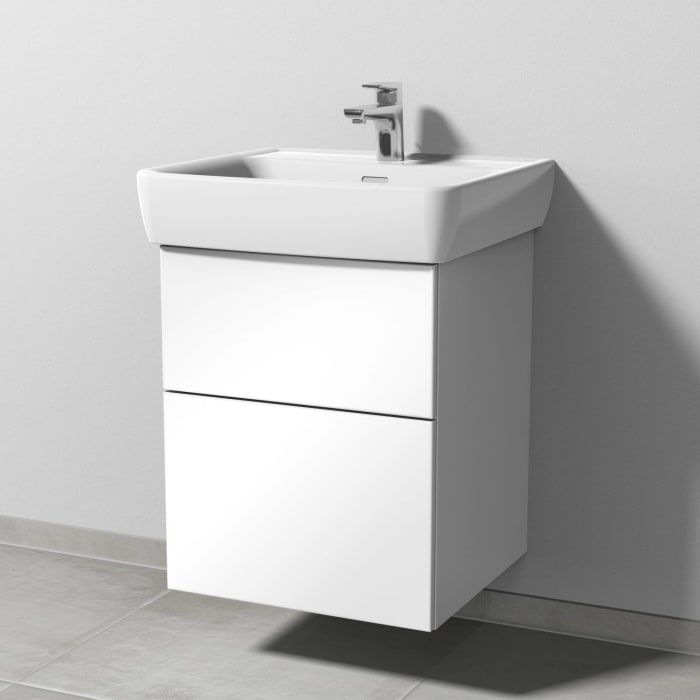 Sanipa 3way Waschtischunterbau für Keramik-Waschtisch Pro A 55 cm, 2 Auszüge mit Push to open