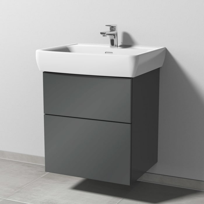 Sanipa 3way Waschtischunterbau für Keramik-Waschtisch Pro A 60 cm, 2 Auszüge mit Push to open