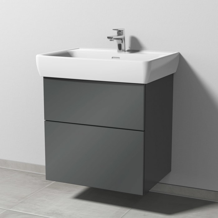 Sanipa 3way Waschtischunterbau für Keramik-Waschtisch Pro A 65 cm, 2 Auszüge mit Push to open