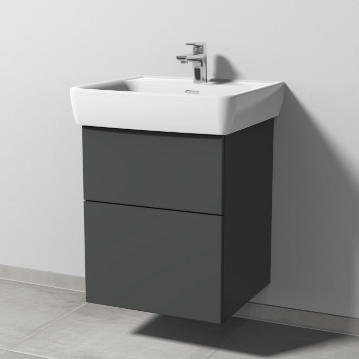 Sanipa 3way Waschtischunterbau für Keramik-Waschtisch Pro A 55 cm, 2 Auszüge mit Push to open