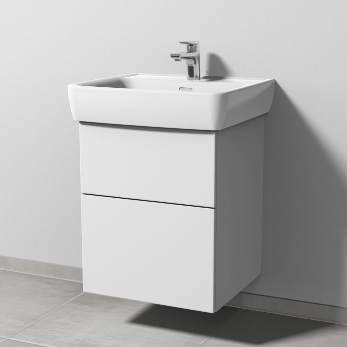Sanipa 3way Waschtischunterbau für Keramik-Waschtisch Pro A 55 cm, 2 Auszüge mit Push to open