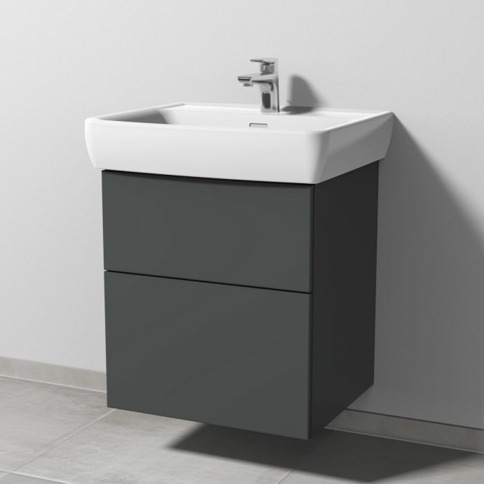 Sanipa 3way Waschtischunterbau für Keramik-Waschtisch Pro A 60 cm, 2 Auszüge mit Push to open