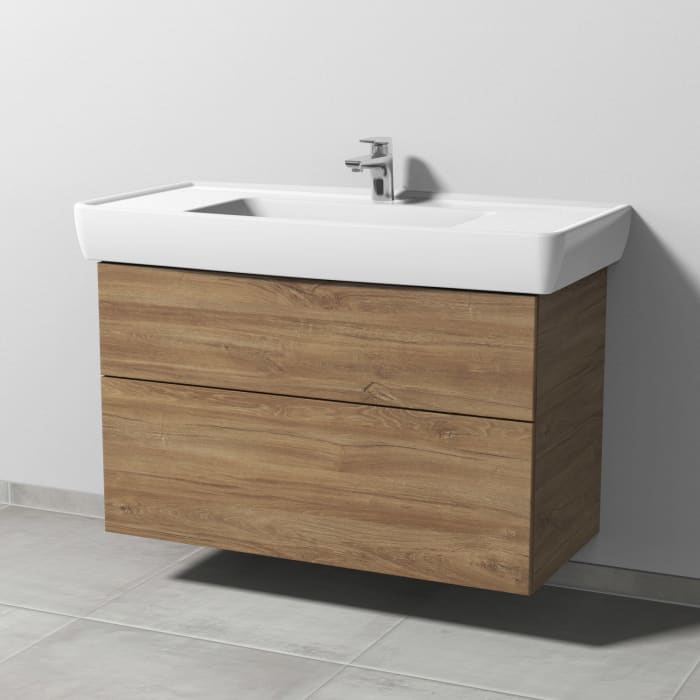 Sanipa 3way Waschtischunterbau für Keramik-Waschtisch Pro A 105 cm, 2 Auszüge mit Push to open