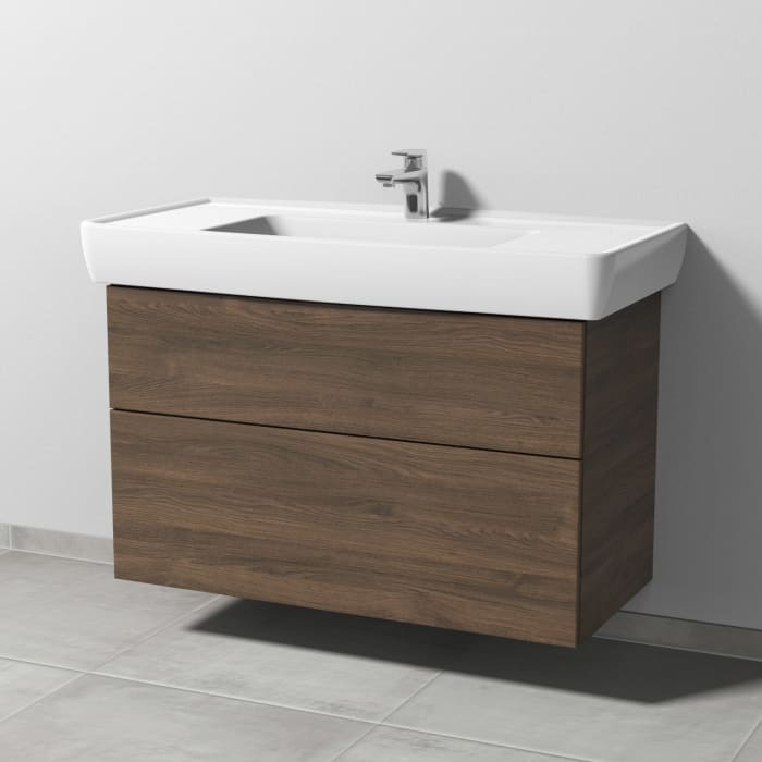 Sanipa 3way Waschtischunterbau für Keramik-Waschtisch Pro A 105 cm, 2 Auszüge mit Push to open