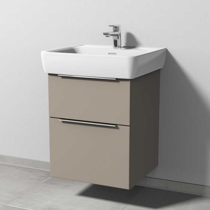 Sanipa 3way Waschtischunterbau für Keramik-Waschtisch Pro A 55 cm, 2 Auszüge mit Aufsatzgriff