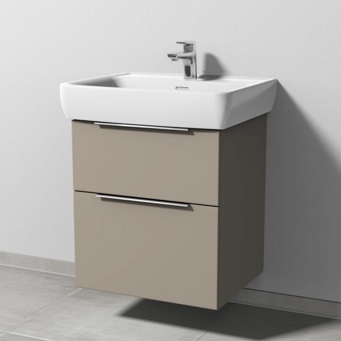 Sanipa 3way Waschtischunterbau für Keramik-Waschtisch Pro A 60 cm, 2 Auszüge mit Aufsatzgriff