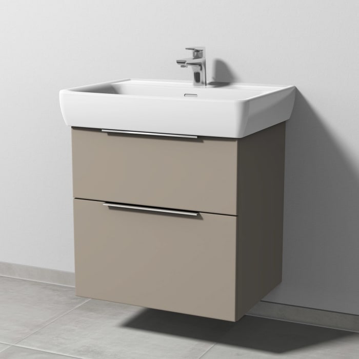 Sanipa 3way Waschtischunterbau für Keramik-Waschtisch Pro A 65 cm, 2 Auszüge mit Aufsatzgriff