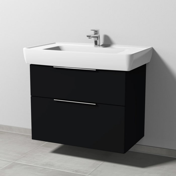 Sanipa 3way Waschtischunterbau für Keramik-Waschtisch Pro A 85 cm, 2 Auszüge mit Aufsatzgriff