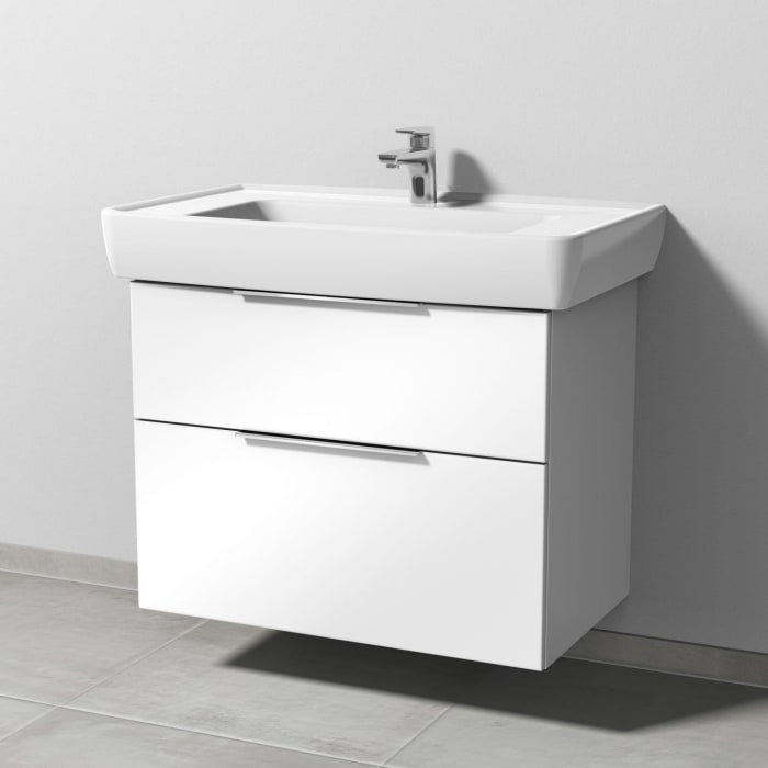 Sanipa 3way Waschtischunterbau für Keramik-Waschtisch Pro A 85 cm, 2 Auszüge mit Aufsatzgriff