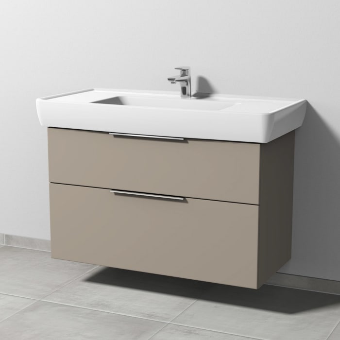 Sanipa 3way Waschtischunterbau für Keramik-Waschtisch Pro A 105 cm, 2 Auszüge mit Aufsatzgriff