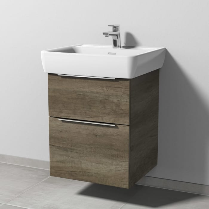 Sanipa 3way Waschtischunterbau für Keramik-Waschtisch Pro A 55 cm, 2 Auszüge mit Aufsatzgriff