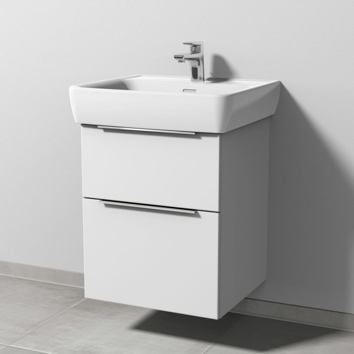 Sanipa 3way Waschtischunterbau für Keramik-Waschtisch Pro A 55 cm, 2 Auszüge mit Aufsatzgriff